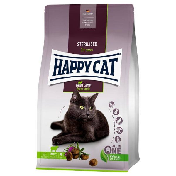 غذای خشک گربه عقیم شده هپی کت با طعم بره وزن 10 کیلوگرم