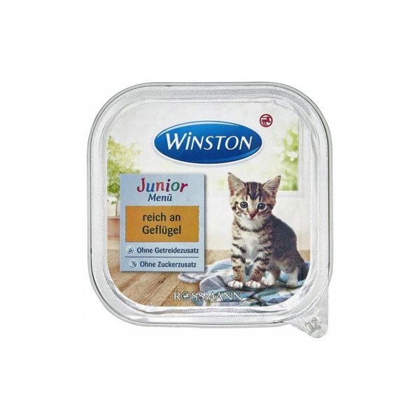 خوراک کاسه ای بچه گربه وینستون با طعم مرغ