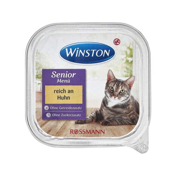 خوراک کاسه ای گربه مسن وینستون با طعم مرغ