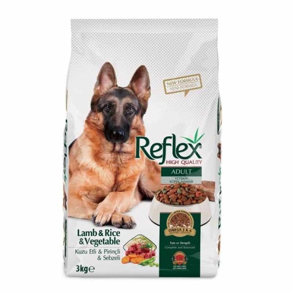 غذای خشک سگ بالغ رفلکس با طعم بره، برنج و سبزیجات وزن 3 کیلوگرم
