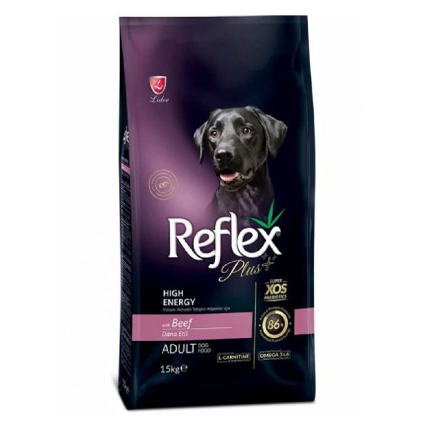 غذای خشک سگ بالغ رفلکس پلاس طعم بیف (Reflex Plus High Energy ) وزن 3 کیلوگرم