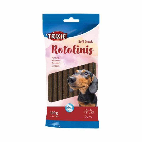تشویقی نرم سگ تریکسی مدل Rotolinis با طعم گوشت گاو